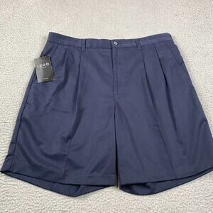 Izod Golf Microfiber Chino Shorts Men's 36 Navy Athletic Performance New